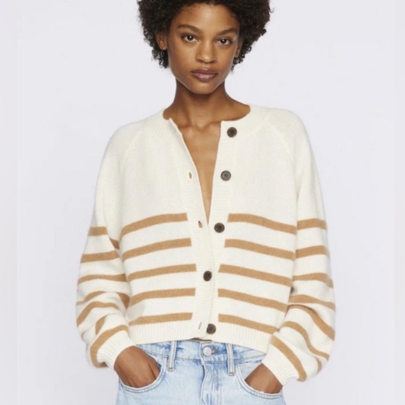 FRAME Brenton Stripe Cardigan. NWT